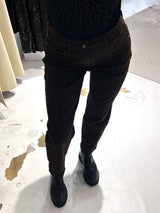 Mom Jeans Classic mit Leomuster Braun