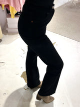 Wide Leg Jeans Classic Schwarz