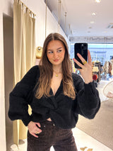 Strickpullover mit Knoten Schwarz