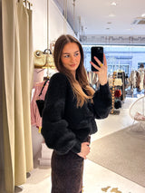 Strickpullover mit Knoten Schwarz