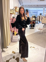 Strickpullover mit Knoten Schwarz