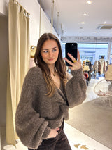 Strickpullover mit Knoten Hellbraun