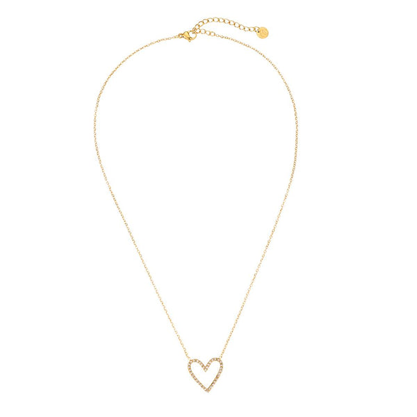 Bigger Shining Heart Edelstahl Kette Gold