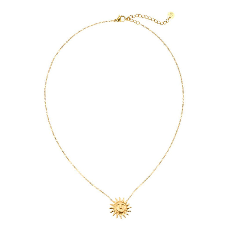 One Sun With Simple Chain Edelstahl Kette Gold