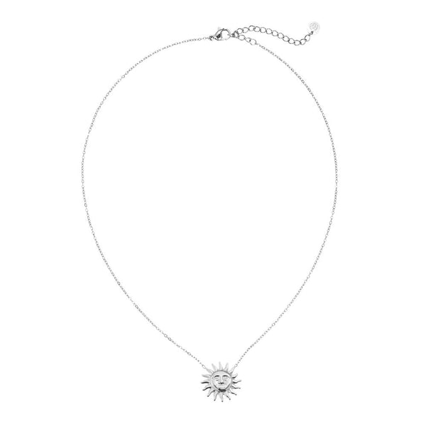 One Sun With Simple Chain Edelstahl Kette Silber