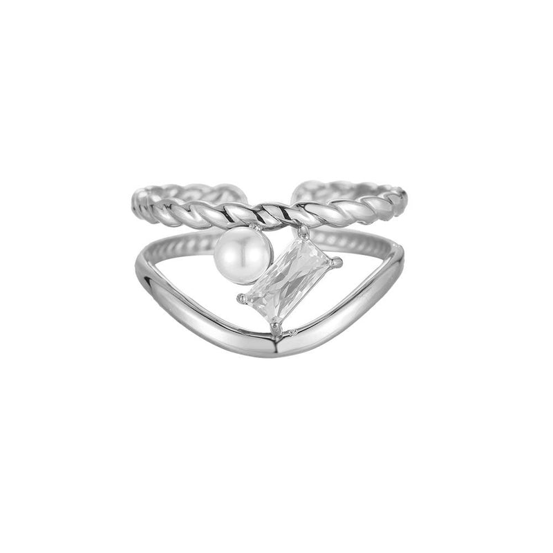 Purity Union Diamond Edelstahl Ring Silber