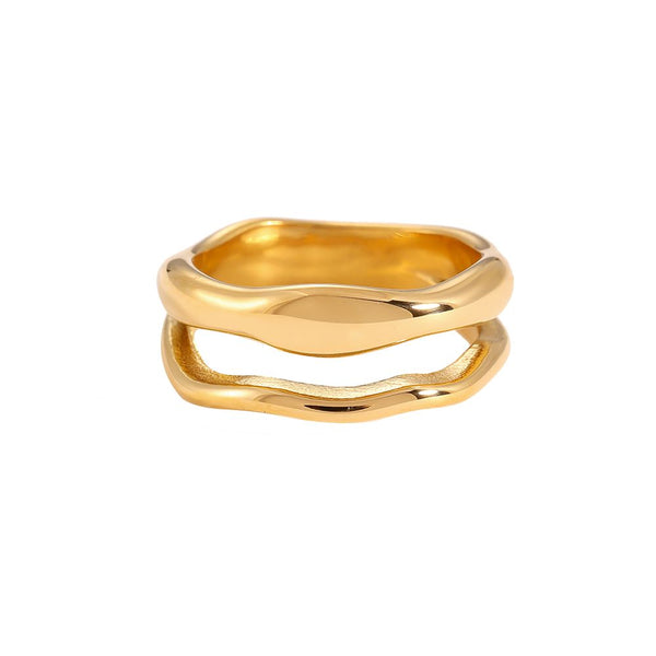 Simple Legend Edelstahl Ring Gold