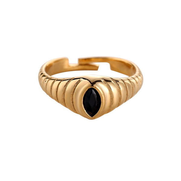 Neri Heart Soul Edelstahl Ring Gold