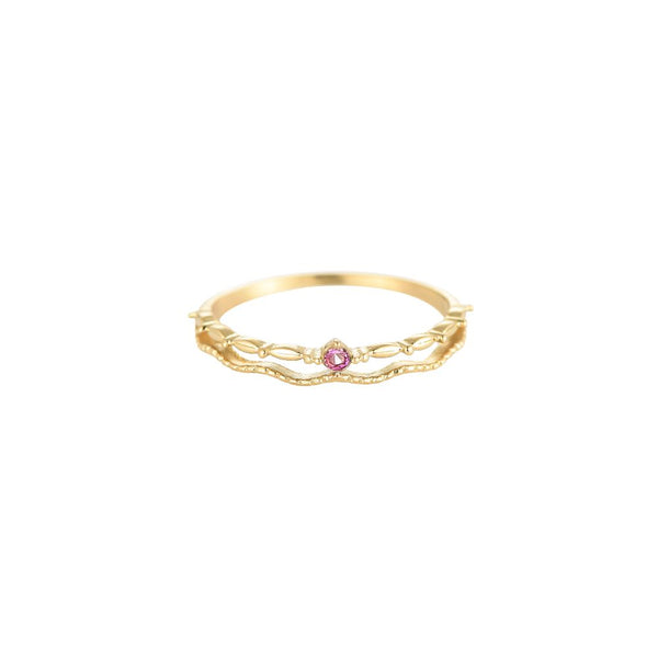 Harris Wave Edelstahl Ring Gold/Pink