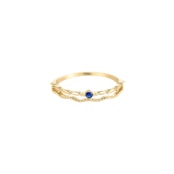 Harris Wave Edelstahl Ring Gold/Blau