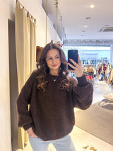 Oversized Strickpullover Braun