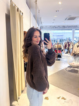 Oversized Strickpullover Braun