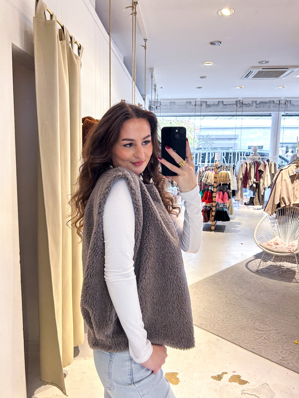 Teddy Weste Hellbraun