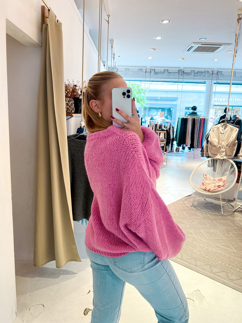 Oversized Strickpullover Pink