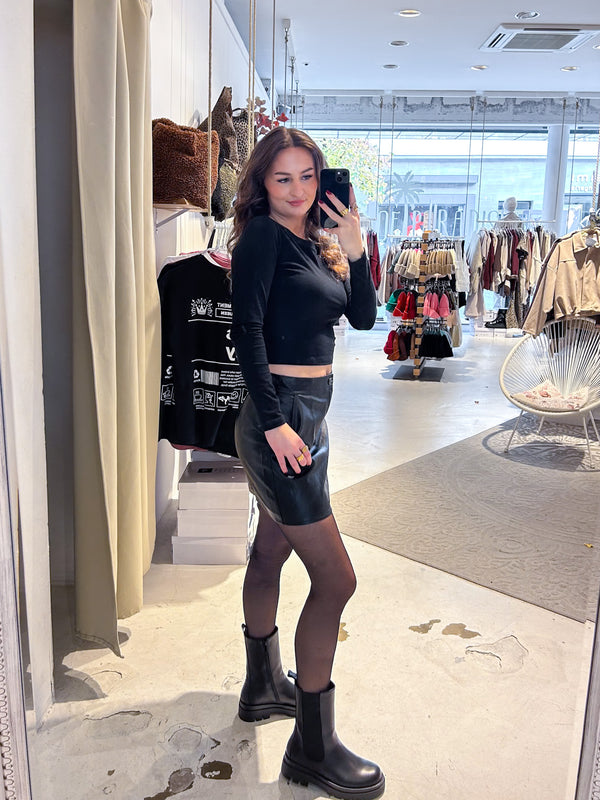 Kunstleder Rock Schwarz