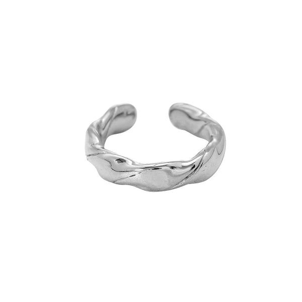 Kinked Cricle Edelstahl Ring Silber