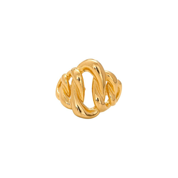 Big knot Edelstahl Ring Gold