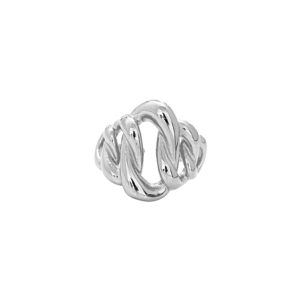 Big knot Edelstahl Ring Silber