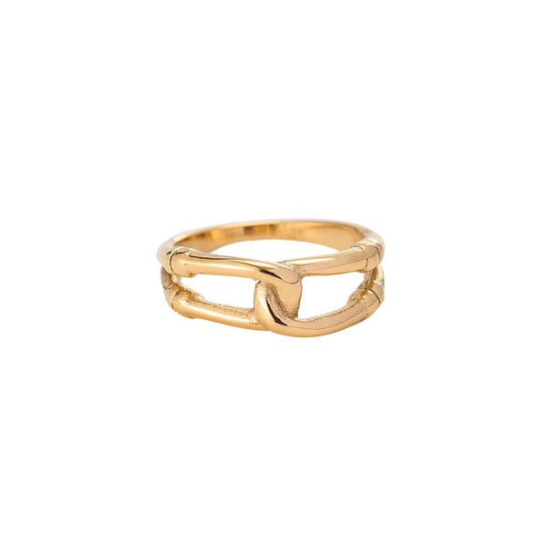 United Left And Right Edelstahl Ring Gold