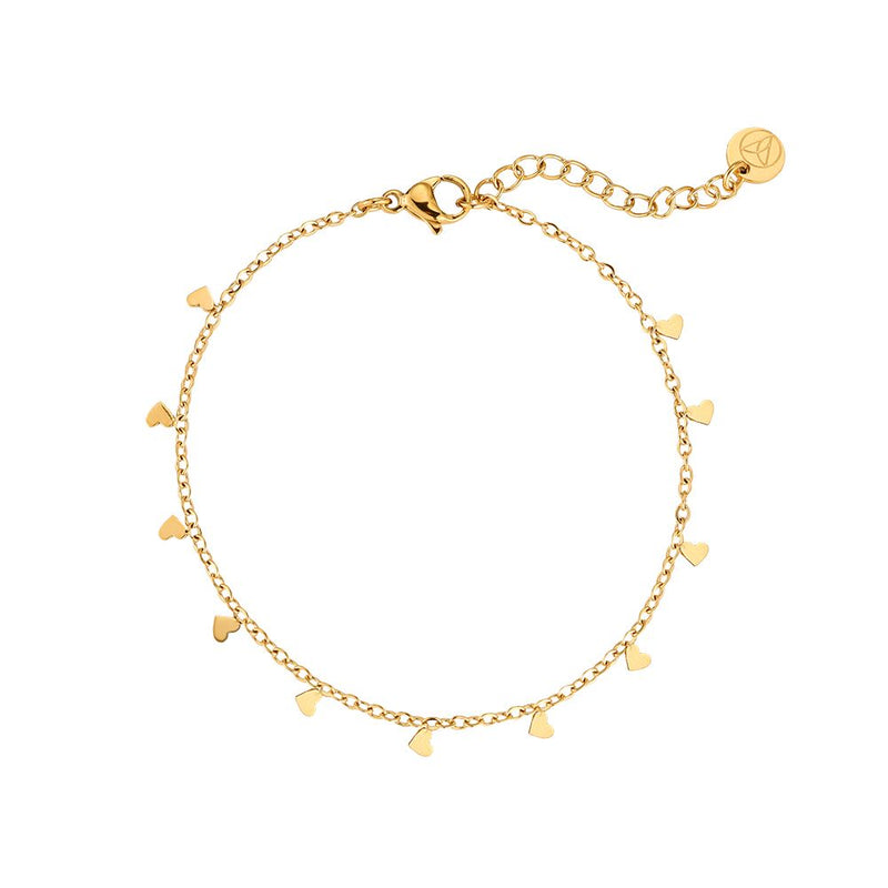 Mini Hearts Edelstahl Armband Gold