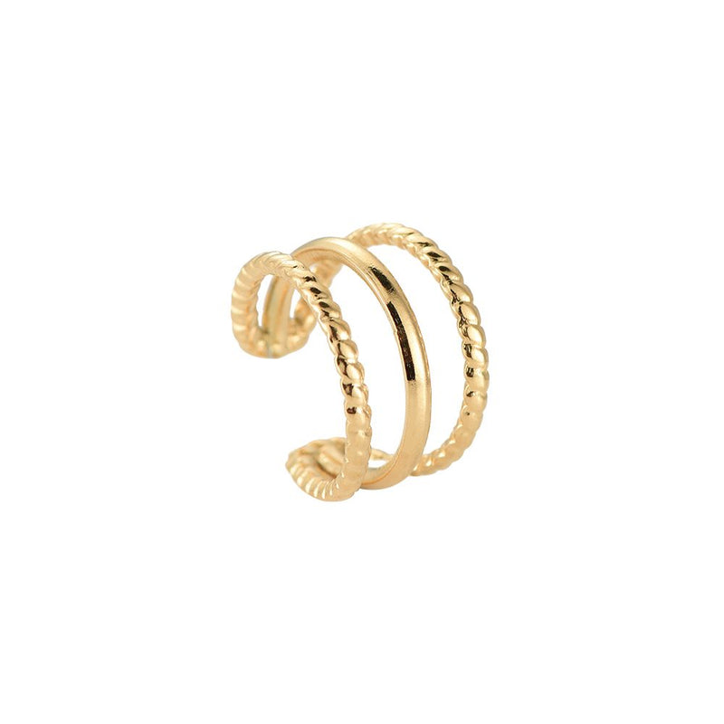 Reggie Triple Line Edelstahl Earcuff Gold