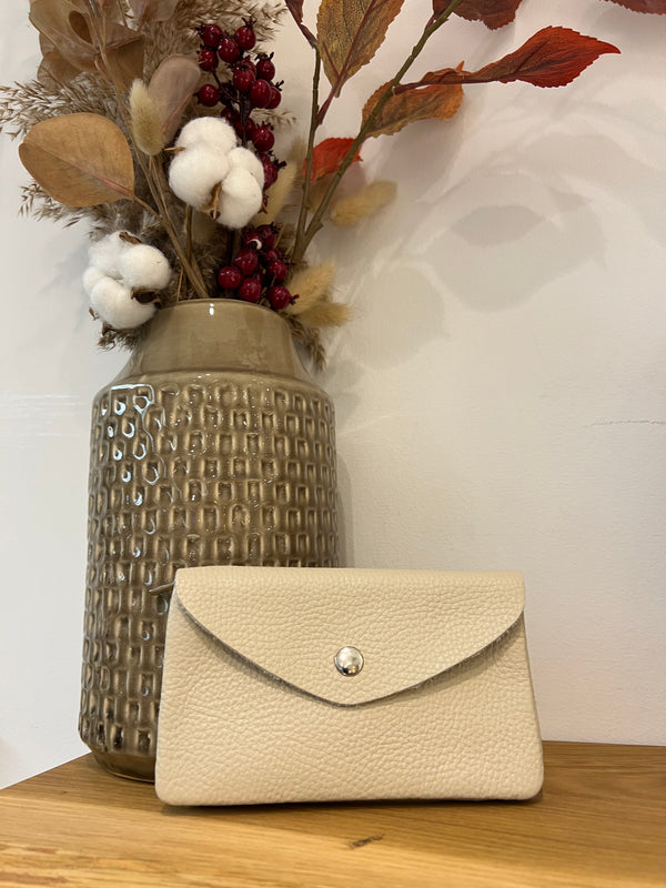 Leder Geldbeutel Beige