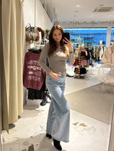 Ribbed Langarm Shirt Taupe