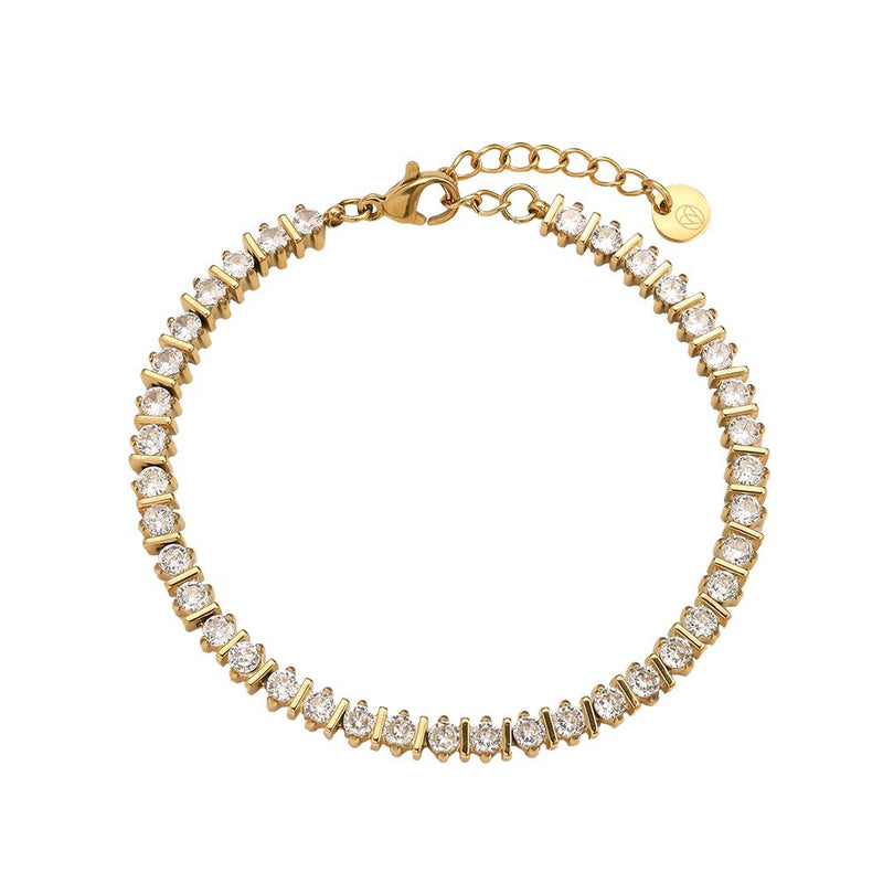 Diamond Dots Chain Edelstahl Armband Gold