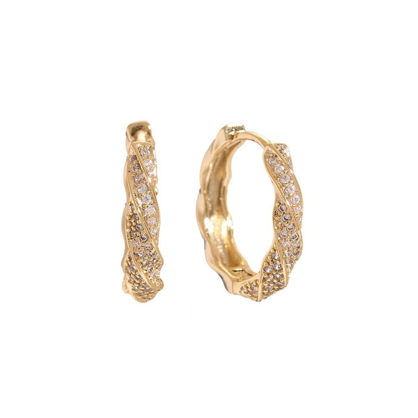 Mini Diamonds In Hoop Vergoldete Ohrringe Gold