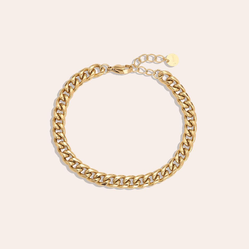 Dick Chain Style Edelstahl Armband Gold