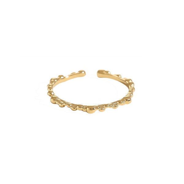 Tiny Dots Chain Edelstahl Ring Gold