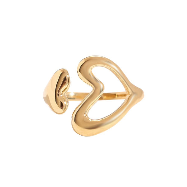 Hearts Hug Edelstahl Ring Gold