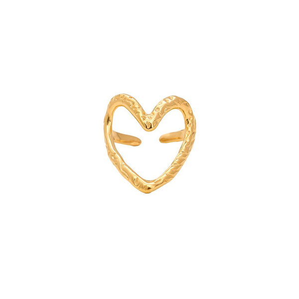 Heart For U Edelstahl Ring Gold