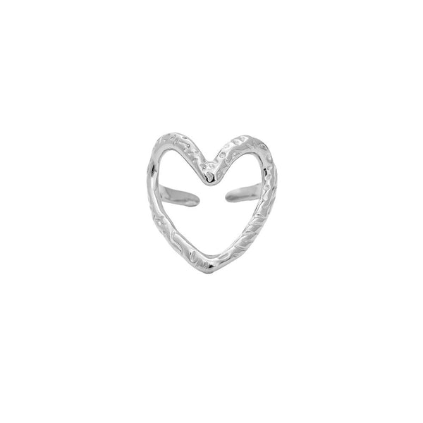 Heart For U Edelstahl Ring Silber