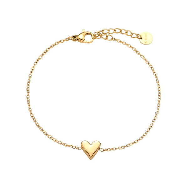 Simple Heart Edelstahl Armband Gold