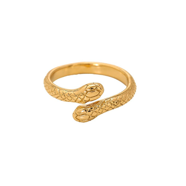 Mrs. Snake Edelstahl Ring Gold