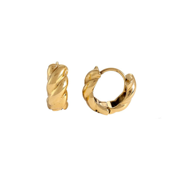 The Twist Ring Edelstahl Ohrringe Gold