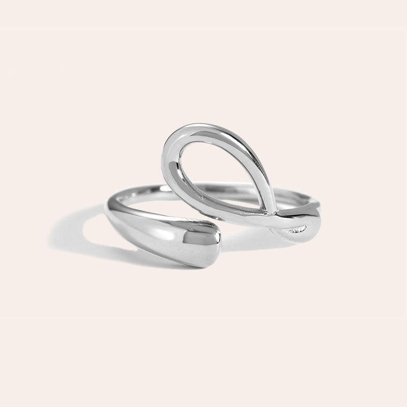 One Twist Line Edelstahl Ring Silber