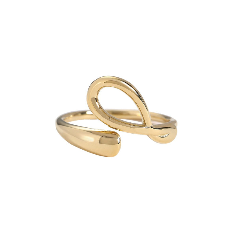 One Twist Line Edelstahl Ring Gold