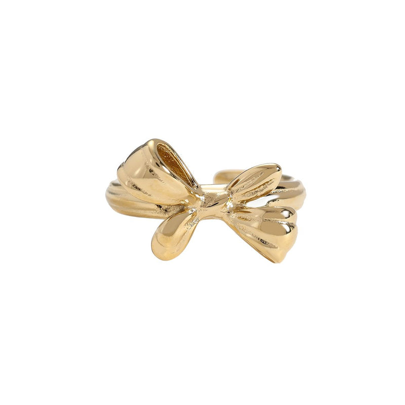 Classic Bowtie Edelstahl Ring Gold