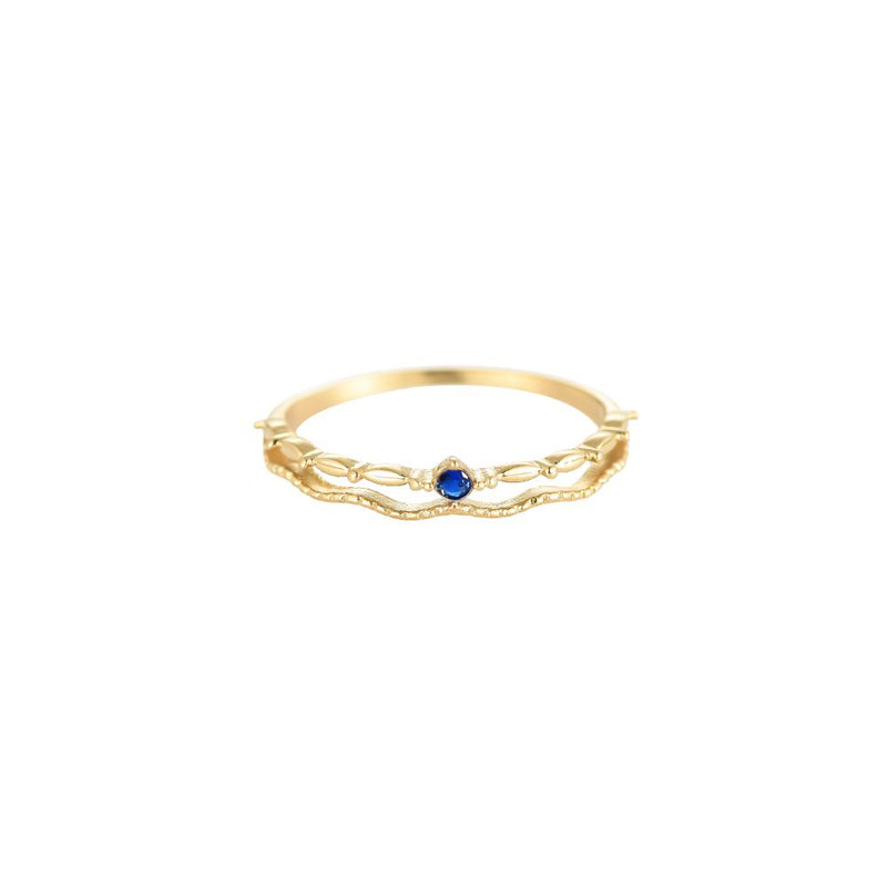 Harris Wave Edelstahl Ring Gold/Blau