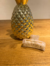 Mittlere Haarklammer Beige Shiny