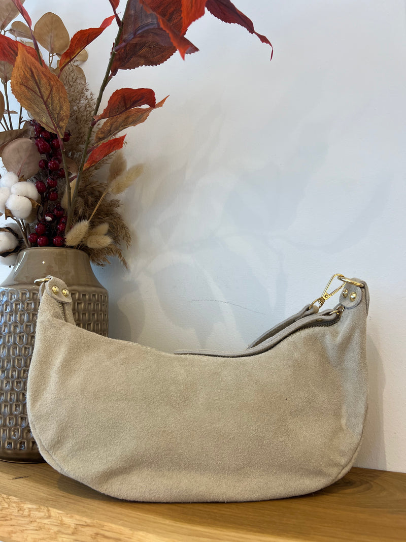 Velours Shoulder Bag Beige