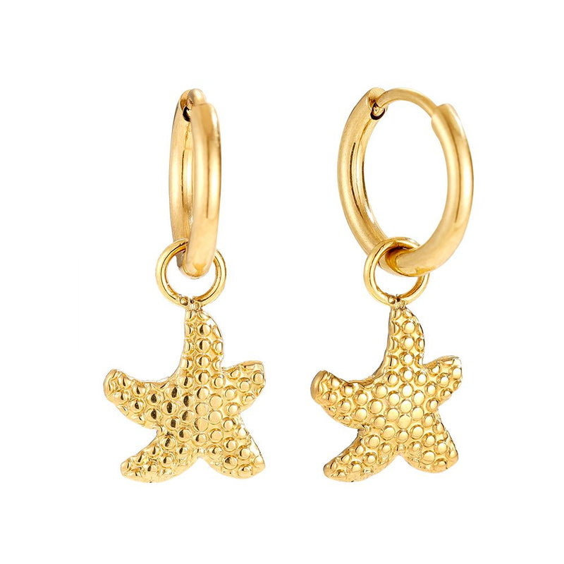 Cute Sea Star Edelstahl Ohrringe Gold