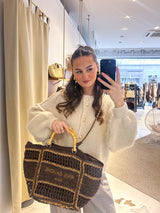 Geflochtener Bast-Shopper Braun