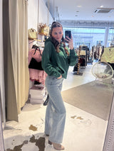 Miravet Oversized Hoodie Washed Solid Green