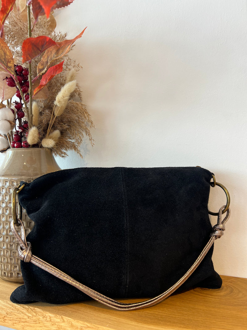 Eckige Schultertasche Schwarz