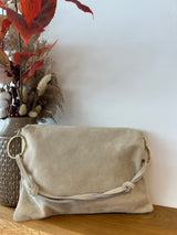 Eckige Schultertasche Beige