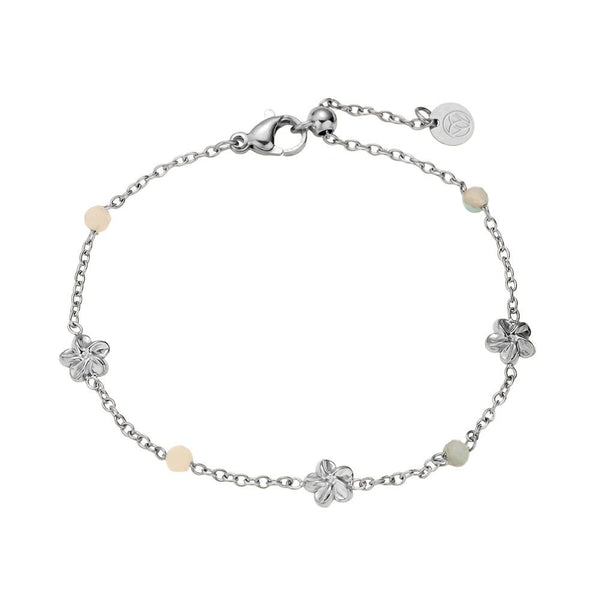 Flower Ball Edelstahl Armkette Silber