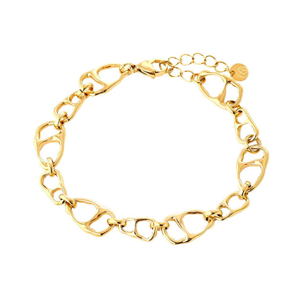 Many Nose Chain Edelstahl Armband Gold